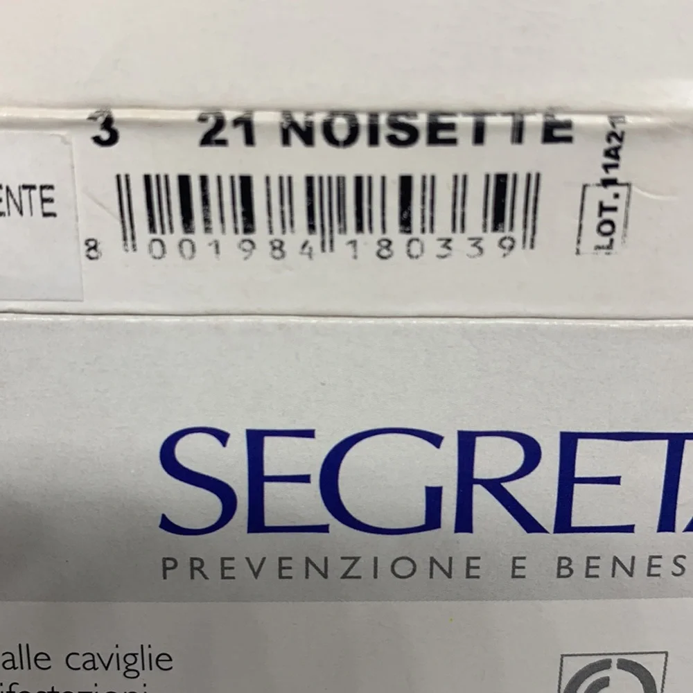 Segreta NIB Very Sheer Support Stockings 3 21 Noisette Thigh High Made in Italy